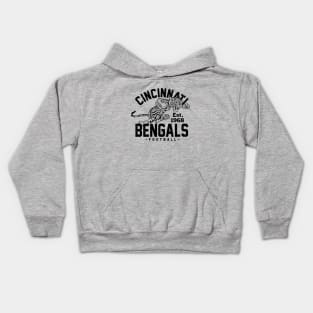 Vintage Cincinnati Bengals 3 by Buck Tee Originals Kids Hoodie